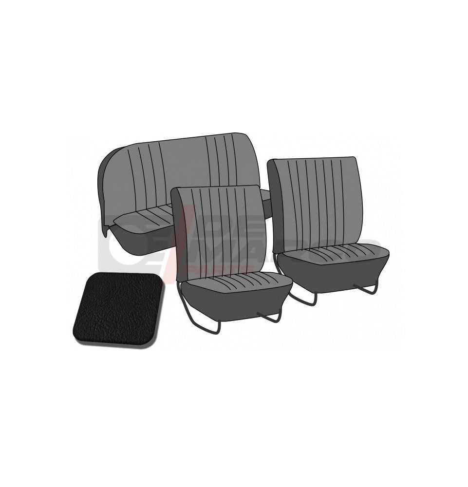 Set seat covers ''smooth vinyl'' black, for convertible Beetle from 08/1954 to 07/1955