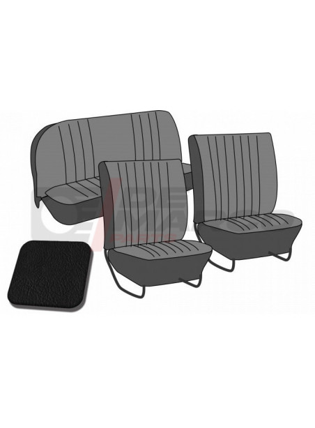 Set seat covers ''smooth vinyl'' black, for convertible Beetle from 08/1955 to 07/1964