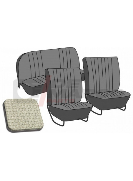 Set seat covers ''basket weave'' off white, for Sedan Super Beetle 1302 and Beetle from 08/1967 to 07/1972