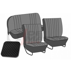 Set seat covers ''basket weave'' black, for Sedan Super Beetle 1302 and Beetle from 08/1967 to 07/1972