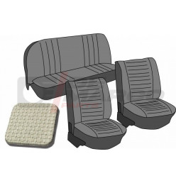 Set seat covers ''basket weave'' off white, for Sedan Super Beetle 1303 and Beetle from 08/1973 to 07/1976