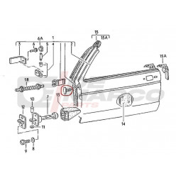 Clip de fixation du joint de capot avant Coccinelle 1303, KG, Golf mk1... (1pc)