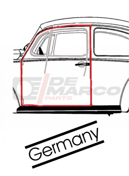 Door seal left Super Beetle, Beetle Sedan from 08/1966 and later (Top Quality)