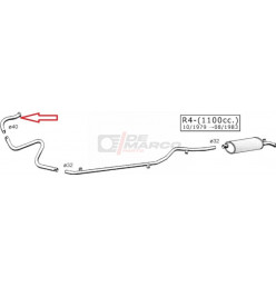 Tubo Scarico Marmitta Renault 4 956-1108cc, R4 F4 e R4 F6