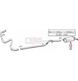 Silencieux arrière de l'échappement R4 956-1108cc