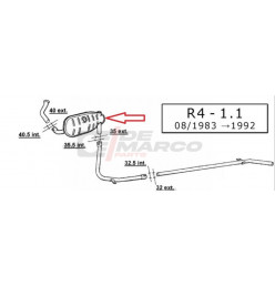 Silenziatore marmitta R4 1108cc, R4 F4, R4 F6