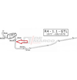 Tubo scarico centrale R4 1108cc, R4 F4, R4 F6