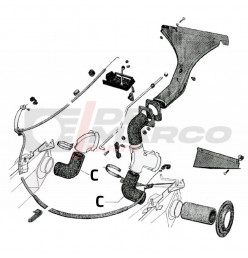 Durite chauffage 50cm pour Citroën 2CV, Dyane, Mehari