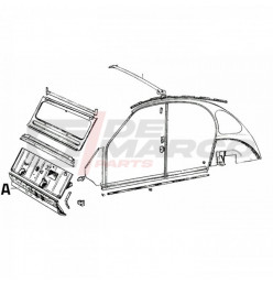 Pedaliera pianale zincato completo per Citroen 2CV