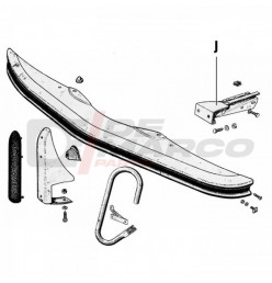 Left front bumper bracket support for Citroen 2CV