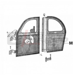 Vertical gasket for rear door hinge Citroën 2CV