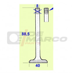 40x88.4x8mm intake valve for 602cc engines