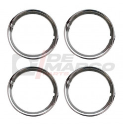 Set 4 anelli inox di abbellimento per cerchi ruota 13''