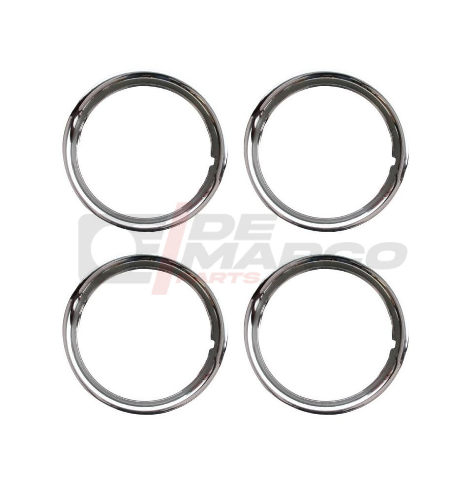 Set 4 anelli inox di abbellimento per cerchi ruota 13''