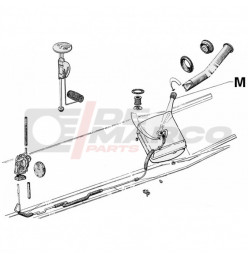 Metal fuel tank filler neck for Citroen 2CV, Dyane, Mehari, Ami 6/8