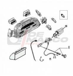 Cavo starter con pomello illuminato per Citroen 2CV dal 1974 in poi, Dyane, Mehari, Ami 6/8