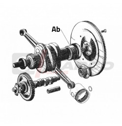 Bronzina posteriore albero motore 602cc per Citroen 2CV, Dyane, Mehari, Ami 6/8