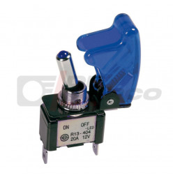 Racing toggle switch with blue led light and safety cover colour matching