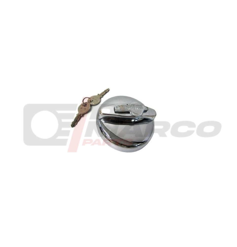 Tappo benzina cromato con chiave per Citroen 2CV, Dyane, Mehari, Ami 6/8, DS