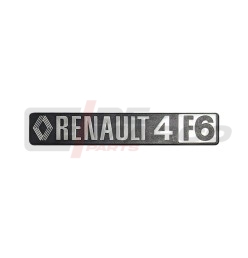 Renault 4 F6 1st Series Chrome-Plated Emblem with Black Plastic Base