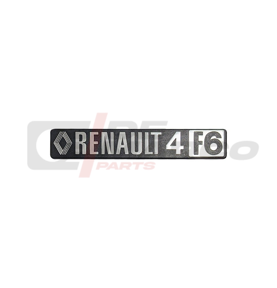 Renault 4 F6 1st Series Chrome-Plated Emblem with Black Plastic Base