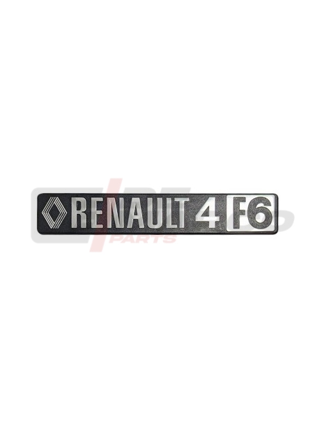 Écriture RENAULT 4 F6 1ère Série Chromée avec base en plastique noir