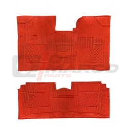 Set de Tapis Rouges en Caoutchouc/Moquette pour Renault 4 et R4 F4 (2 pièces)