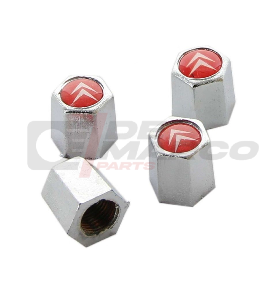 Set of 4 Tire Valve Caps with Citroen Logo