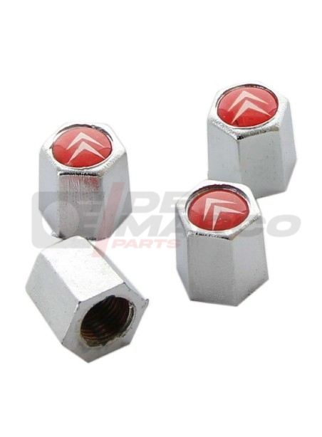 Set 4 Cappucci Valvole Pneumatici con Logo Citroen