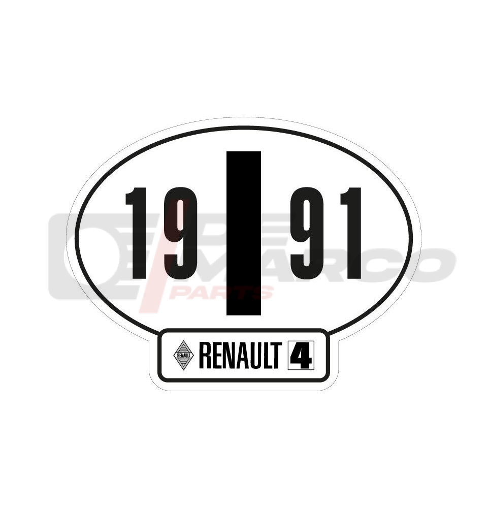 Adesivo Identificativo Italia Renault 4 Anno 1991