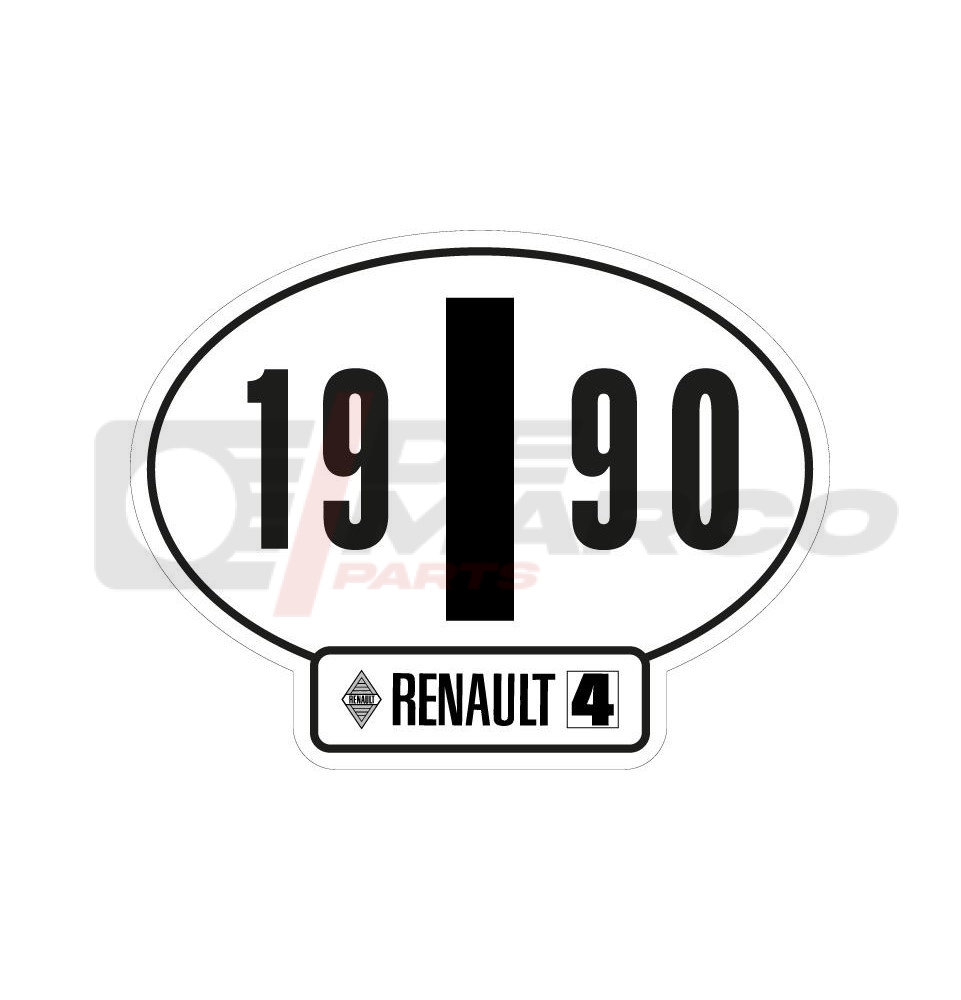 Adesivo Identificativo Italia Renault 4 Anno 1990