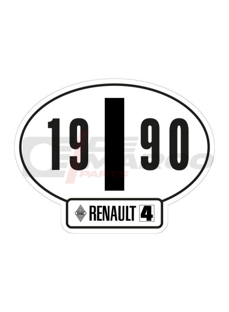 Adesivo Identificativo Italia Renault 4 Anno 1990