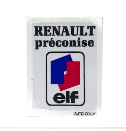 Autocollant Renault "RENAULT PRÉCONISE ELF"