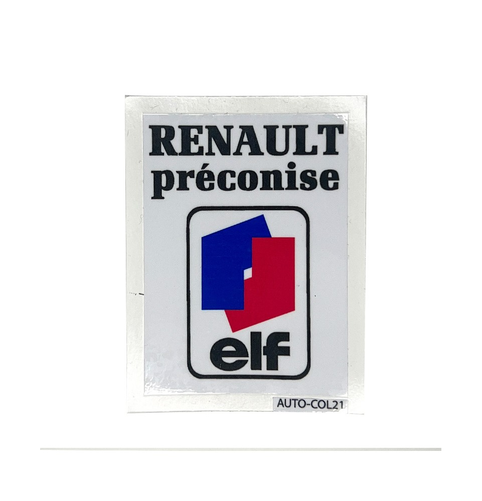 Sticker Renault "RENAULT PRÉCONISE ELF"