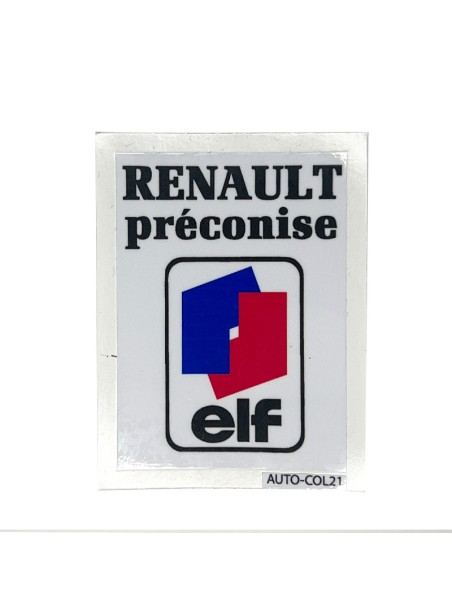 Autocollant Renault "RENAULT PRÉCONISE ELF"