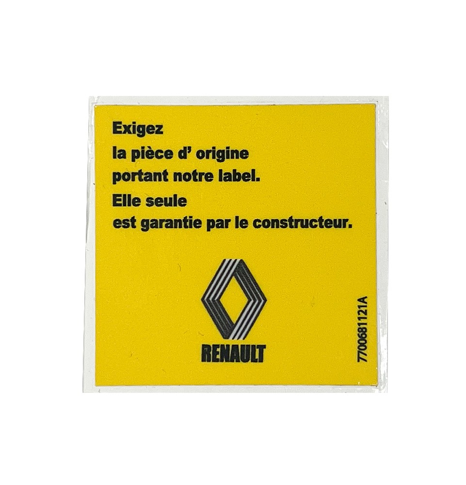 Autocollant Renault "EXIGEZ LA PIÈCE D'ORIGINE"