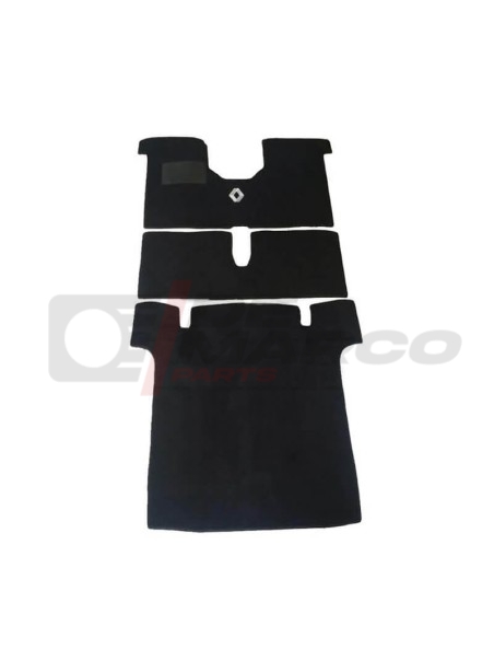 Set de Tapis en Moquette Noire pour Renault 4, 3 pièces