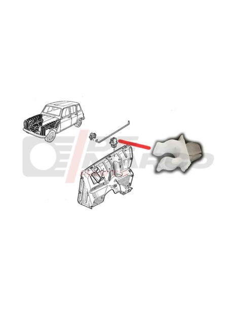 clamp for securing the front hood rod on renault 4