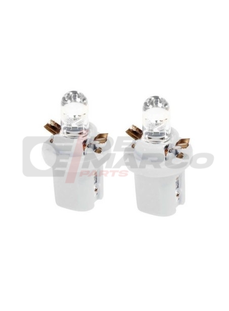 Pair of 12V white LED bulbs for dashboard on Renault 4 and Renault 5