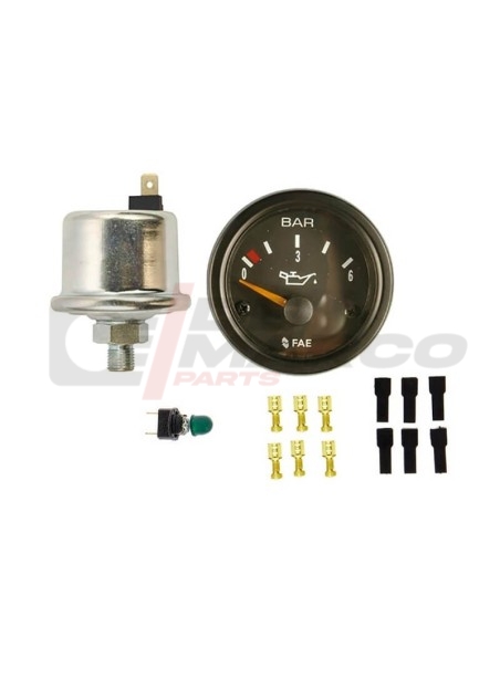 Oil pressure gauge kit 0-6 BARS for Renault 4, R5, R6, 2CV...