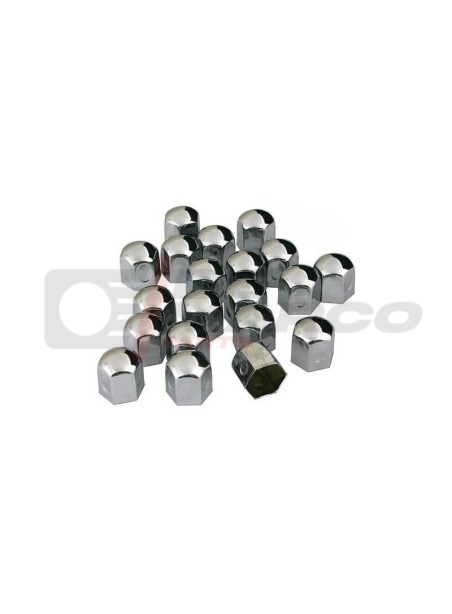 Chrome steel nut cover set, 20 pieces