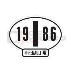 Italian identification sticker Renault 4 year 1986