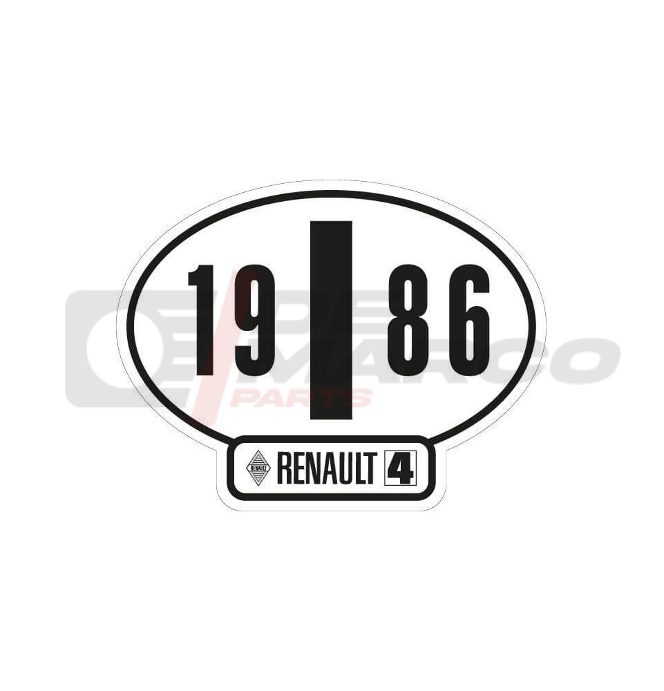 Italian identification sticker Renault 4 year 1986