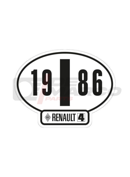 Italian identification sticker Renault 4 year 1986