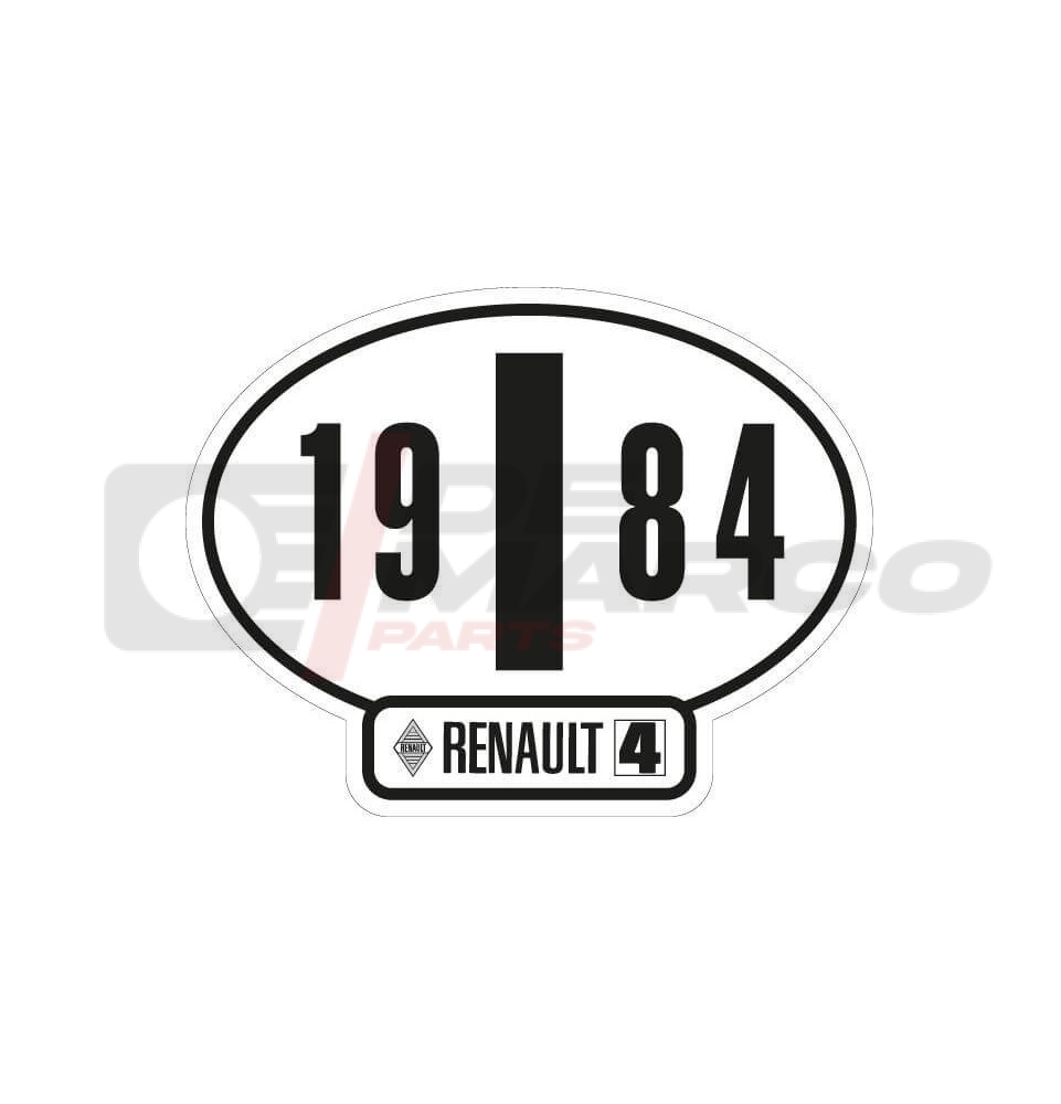 Italian identification sticker Renault 4 year 1984