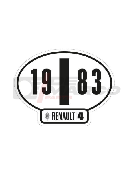 Italian identification sticker Renault 4 year 1983