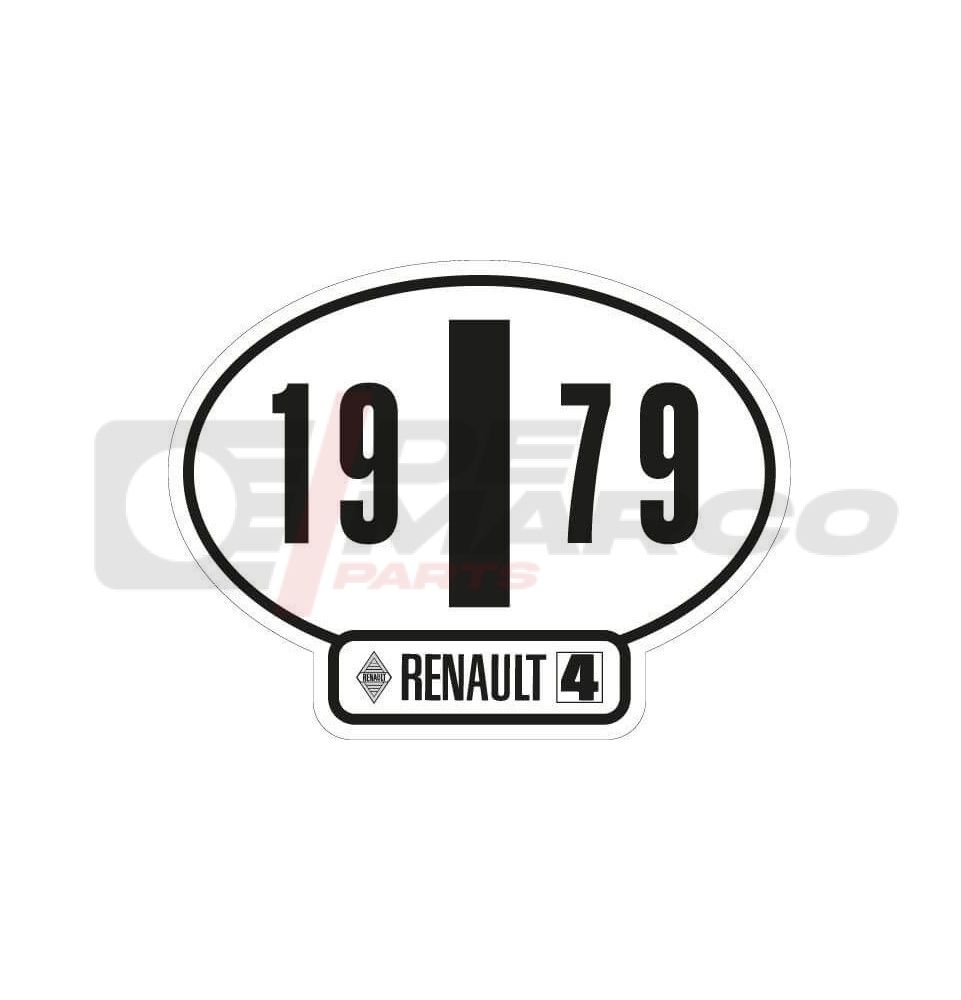 Adhésif identifiant Italie Renault 4 année 1979