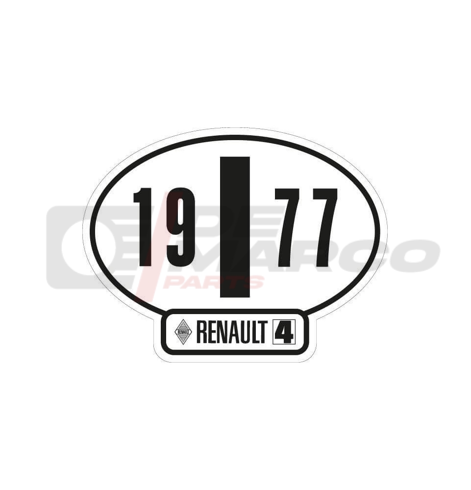 Italian identification sticker Renault 4 year 1977