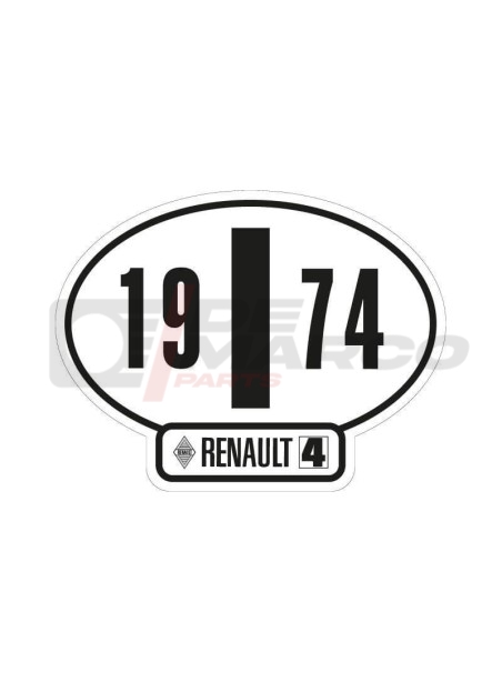 Adesivo identificativo Italia Renault 4 anno 1974