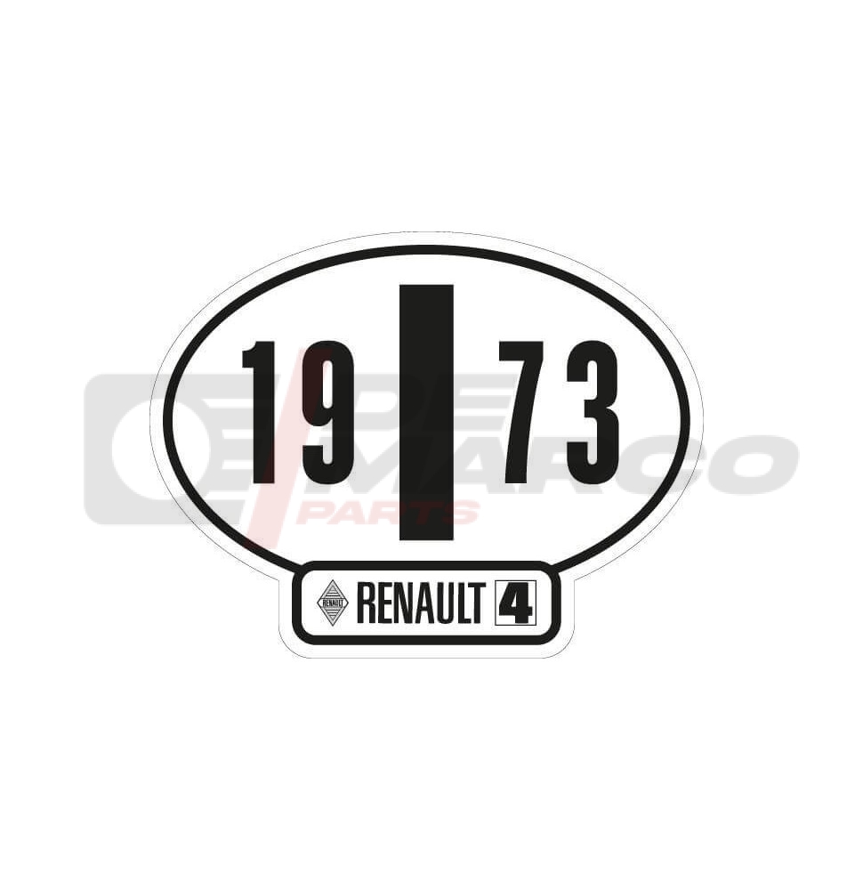 Adesivo identificativo Italia Renault 4 anno 1973